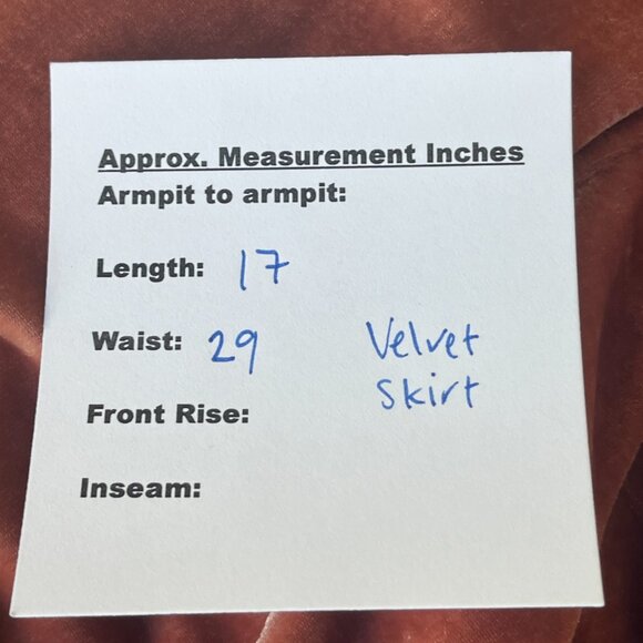 2/$30 Tularosa Velvet Skirt Medium - Picture 5 of 5